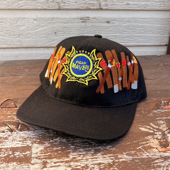 Vintage CIGAR MAVEN embroided AOP trucker hat snapback - Picture 1 of 6